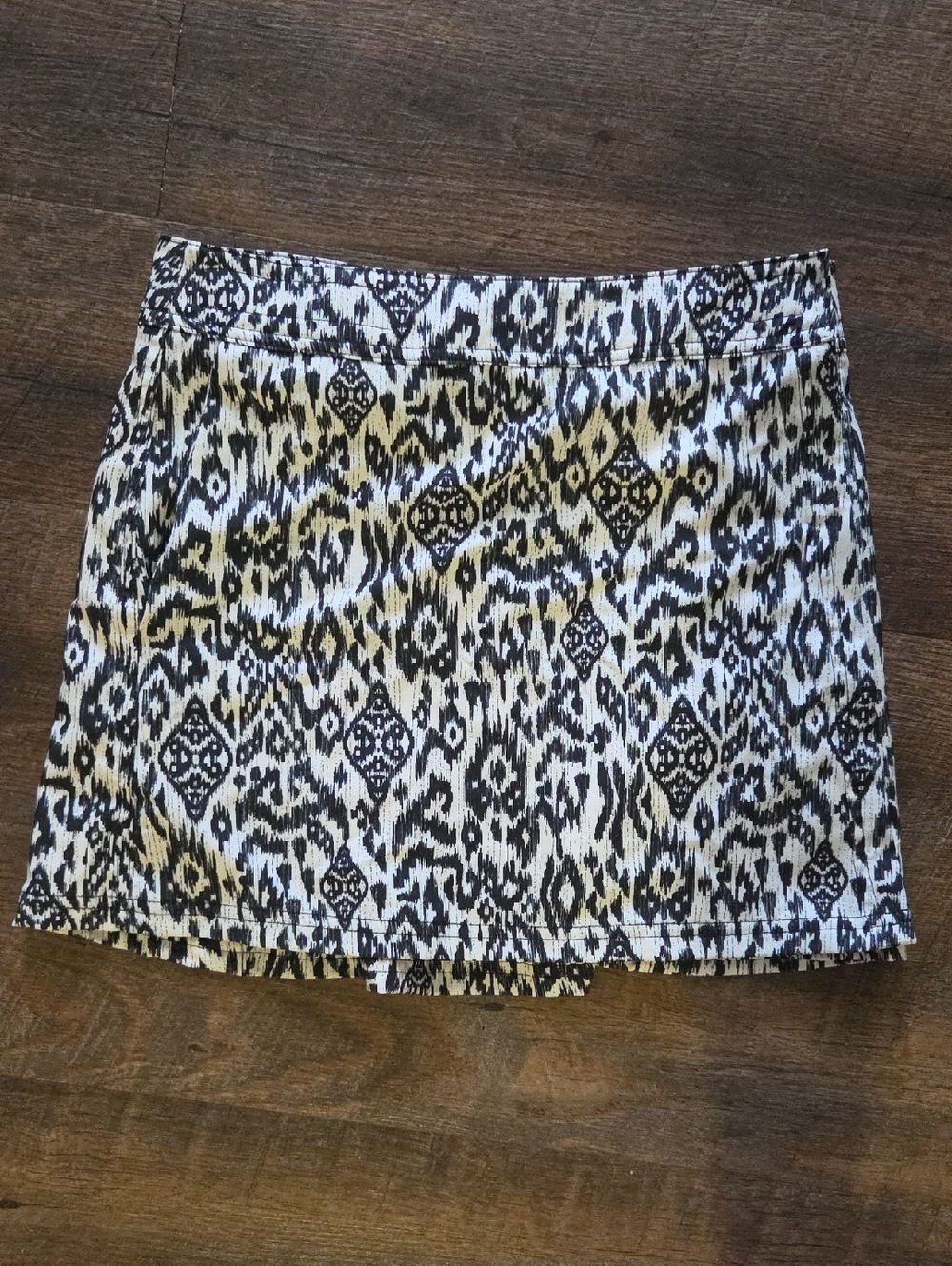 Rip Skirt Black and White Printed Mini Skirt